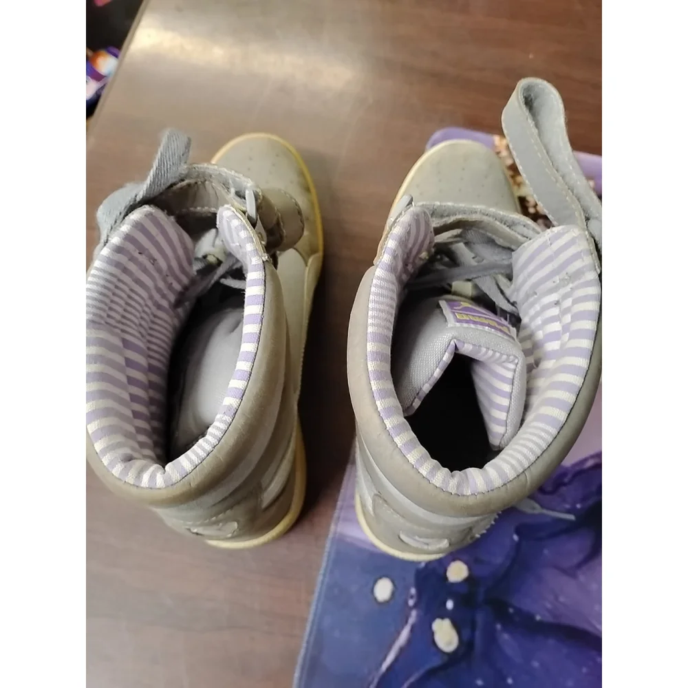 Puma Contact‎ Sky Sneaker Womens Size 6 Gray Suede Leather High Double Strap